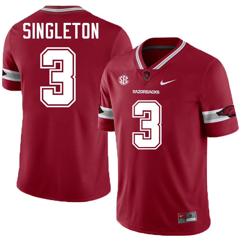 Malachi Singleton Arkansas Jersey,Arkansas Razorbacks #3 Malachi Singleton Jersey Youth-Alternate